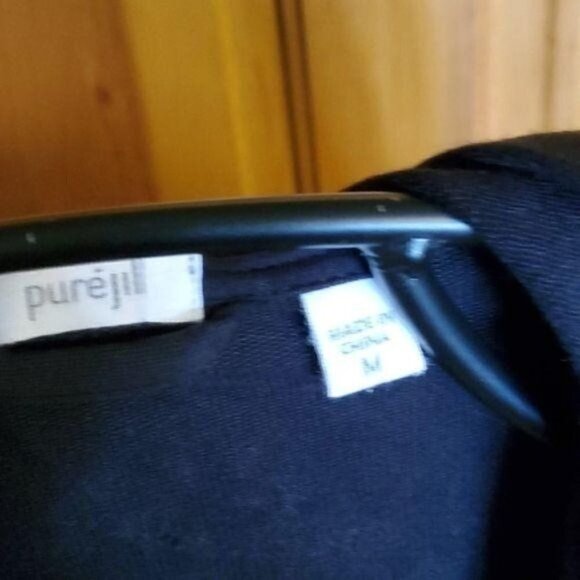 J. Jill Pure Jill Black Hooded Sz. M Cardigan - Picture 3 of 8